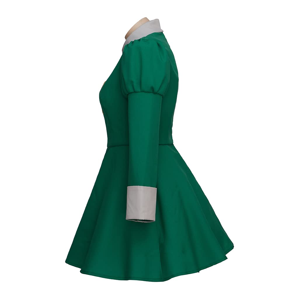 iSHOWcos Anime Green Dress Halloween Costume Uniform Women Dress with Eye Mask - Image 3