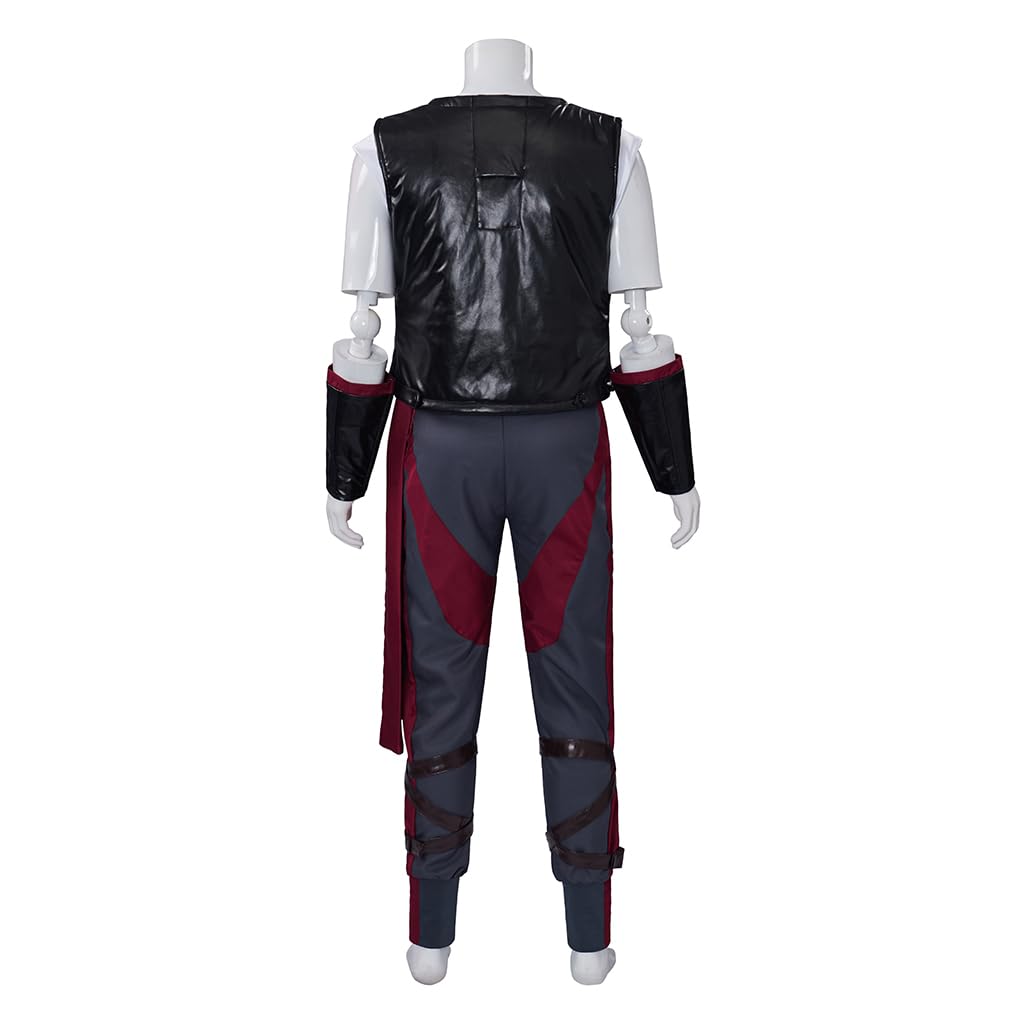 iSHOWcos Men's Liu Kang Cosplay Costume Uniform Liu Kang Battle Suit with Headband Halloween Outfit - Image 3