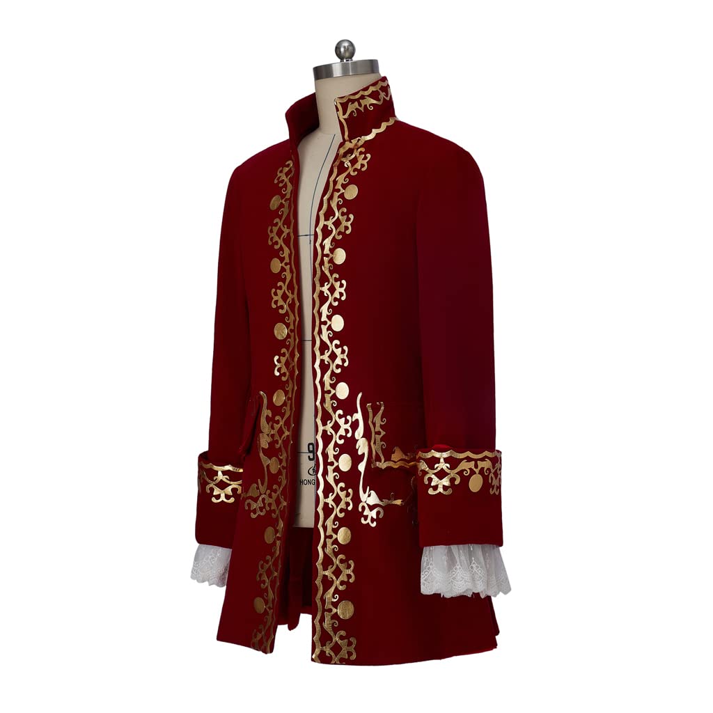 iSHOWcos Men's Vintage Tailcoat Jacket 18th Century Colonial Military Tailcoat Uniform Coat - Image 3