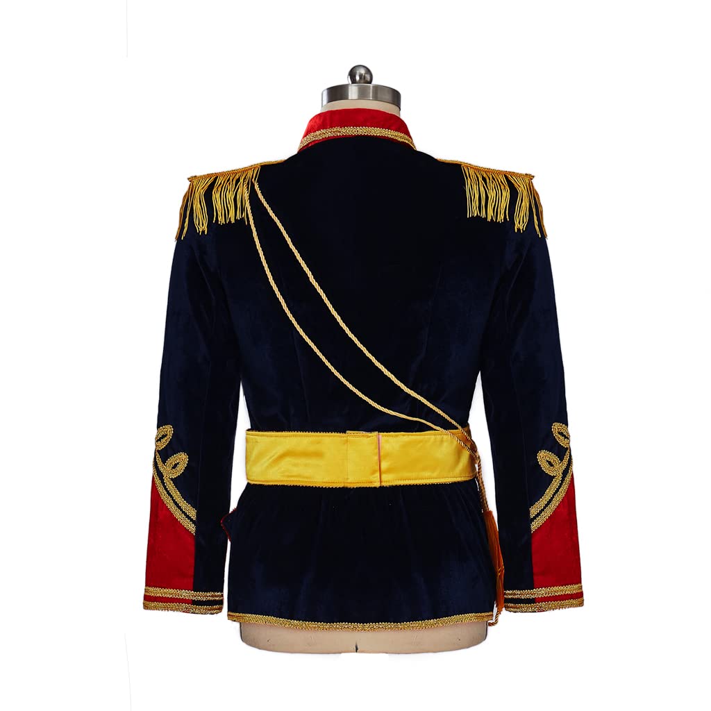 iSHOWcos Men Soldier Costume Top Jacket With Hat Medieval Military Officer Jacket Coat - Image 4