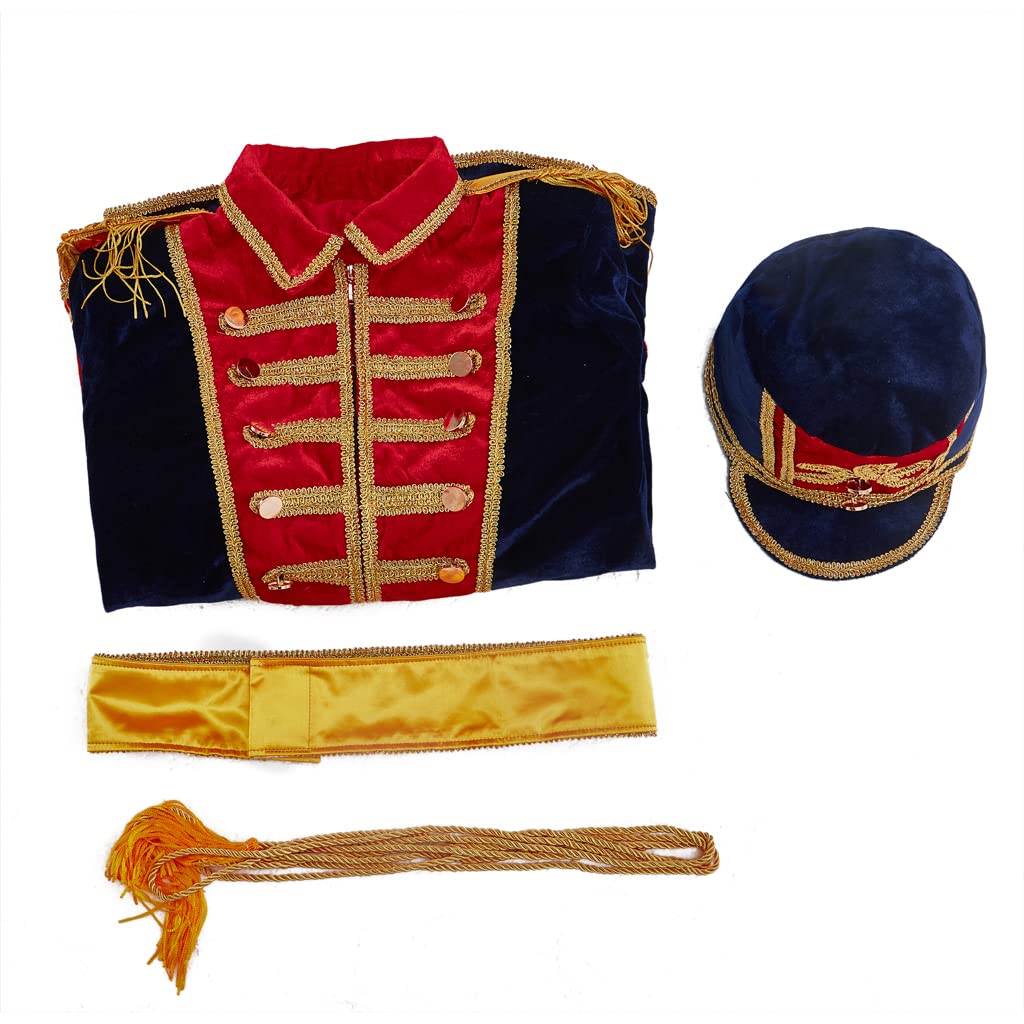 iSHOWcos Men Soldier Costume Top Jacket With Hat Medieval Military Officer Jacket Coat - Image 6