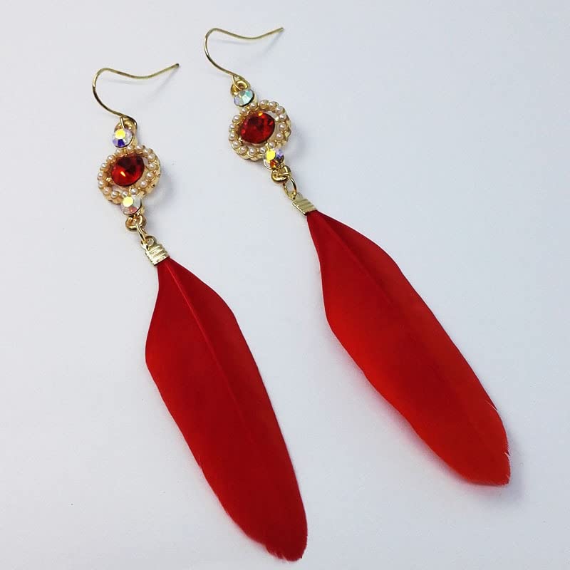 iSHOWcos MHA Hawks Red Feather Earrings Takami Keigo Cosplay Necklace and Earring Set Hawks Jewelry Accessories - Image 3