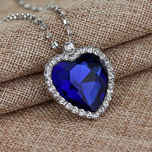 iSHOWcos Movie Titanic Cosplay Necklace Blue Crystal Choker Pendants For Women Wedding Halloween Party Jewelry Gift Accessories - Image 4