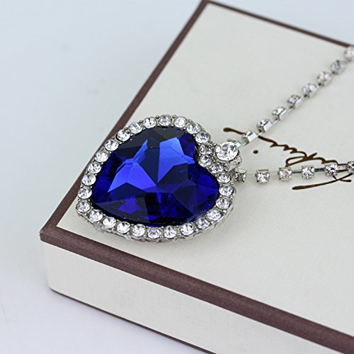 iSHOWcos Movie Titanic Cosplay Necklace Blue Crystal Choker Pendants For Women Wedding Halloween Party Jewelry Gift Accessories - Image 6