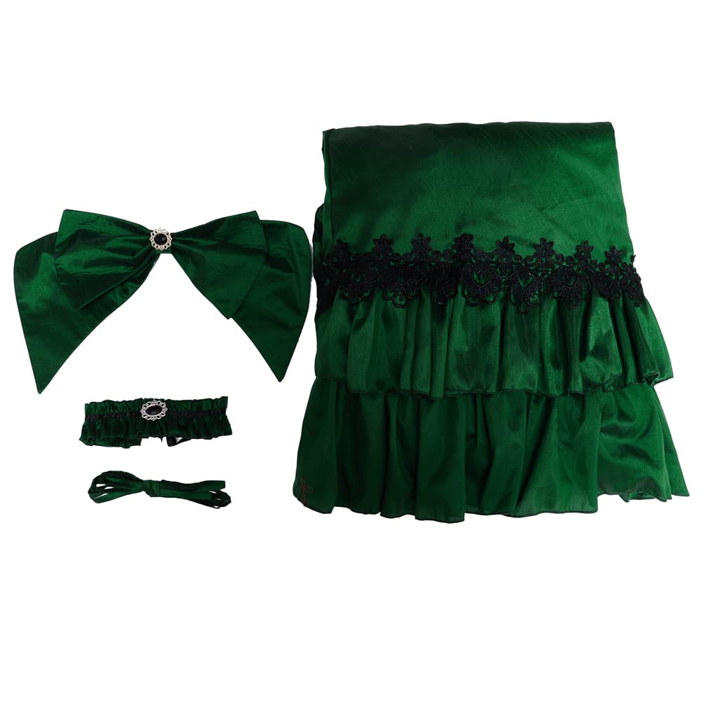 iSHOWcos The Vampire Madeline Cosplay Costume Victorian Bustle Green Dress Halloween Costume Gothic Ball Gown for Women - Image 6