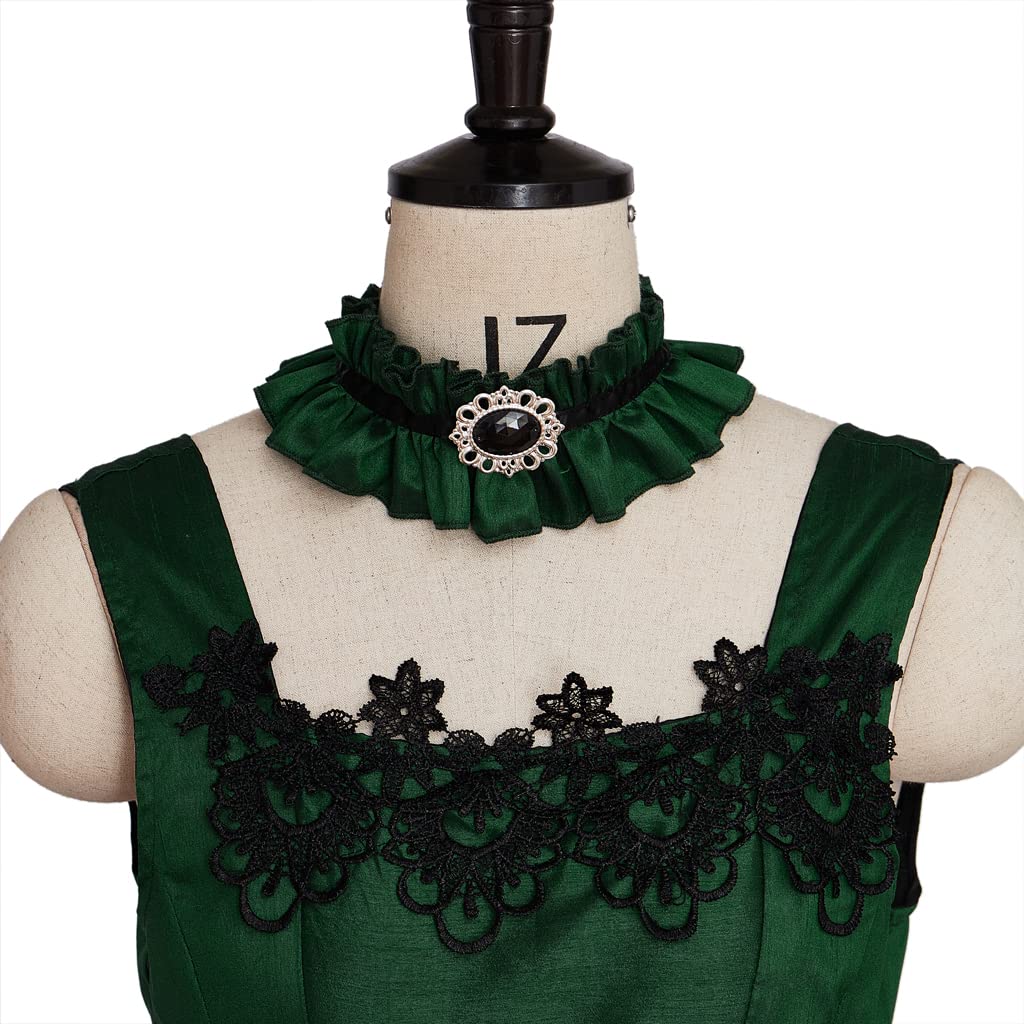 iSHOWcos The Vampire Madeline Cosplay Costume Victorian Bustle Green Dress Halloween Costume Gothic Ball Gown for Women - Image 7