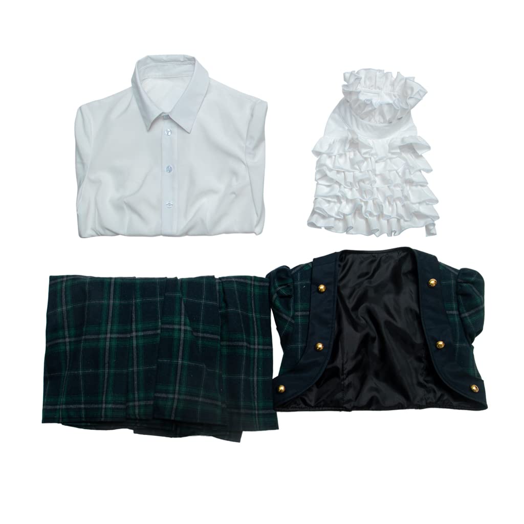 iSHOWcos Victorian Dickens Christmas Caroler Caroling Cosplay Green Plaid Dress Civil War Pioneer Women Dress - Image 6