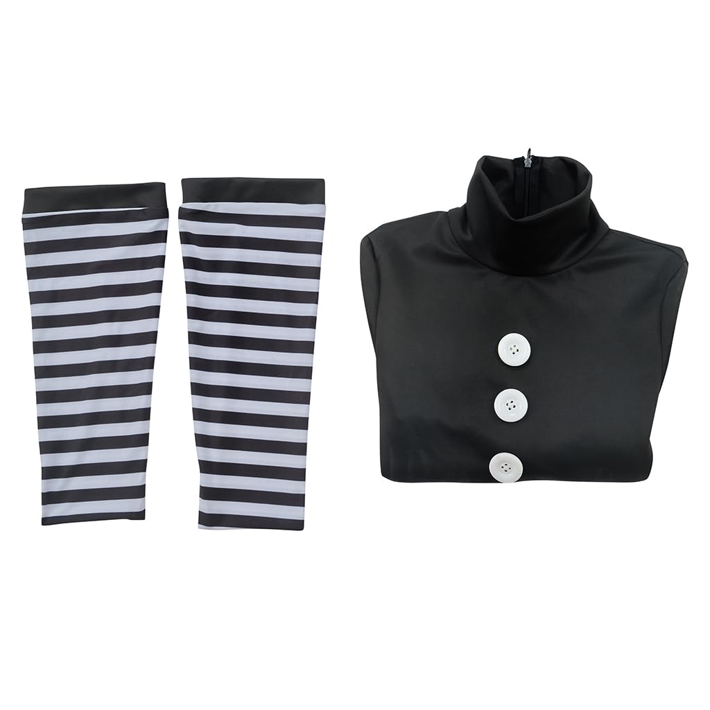 iSHOWcos Women Black Dress with Stockings Halloween Outfit Uniform - Image 6