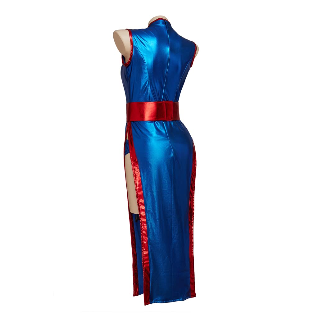 iSHOWcos Women's Sexy Blue Cheongsam Dress Halloween Suit - Image 4