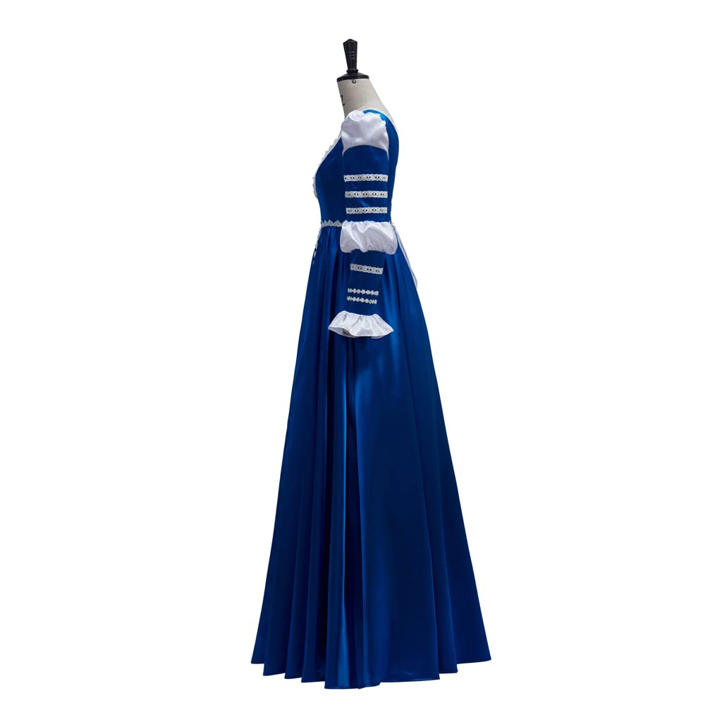 Women's Lucrezia Borgia Cosplay Dress Vintage Renaissance Blue Dress Historical Costume - Image 3