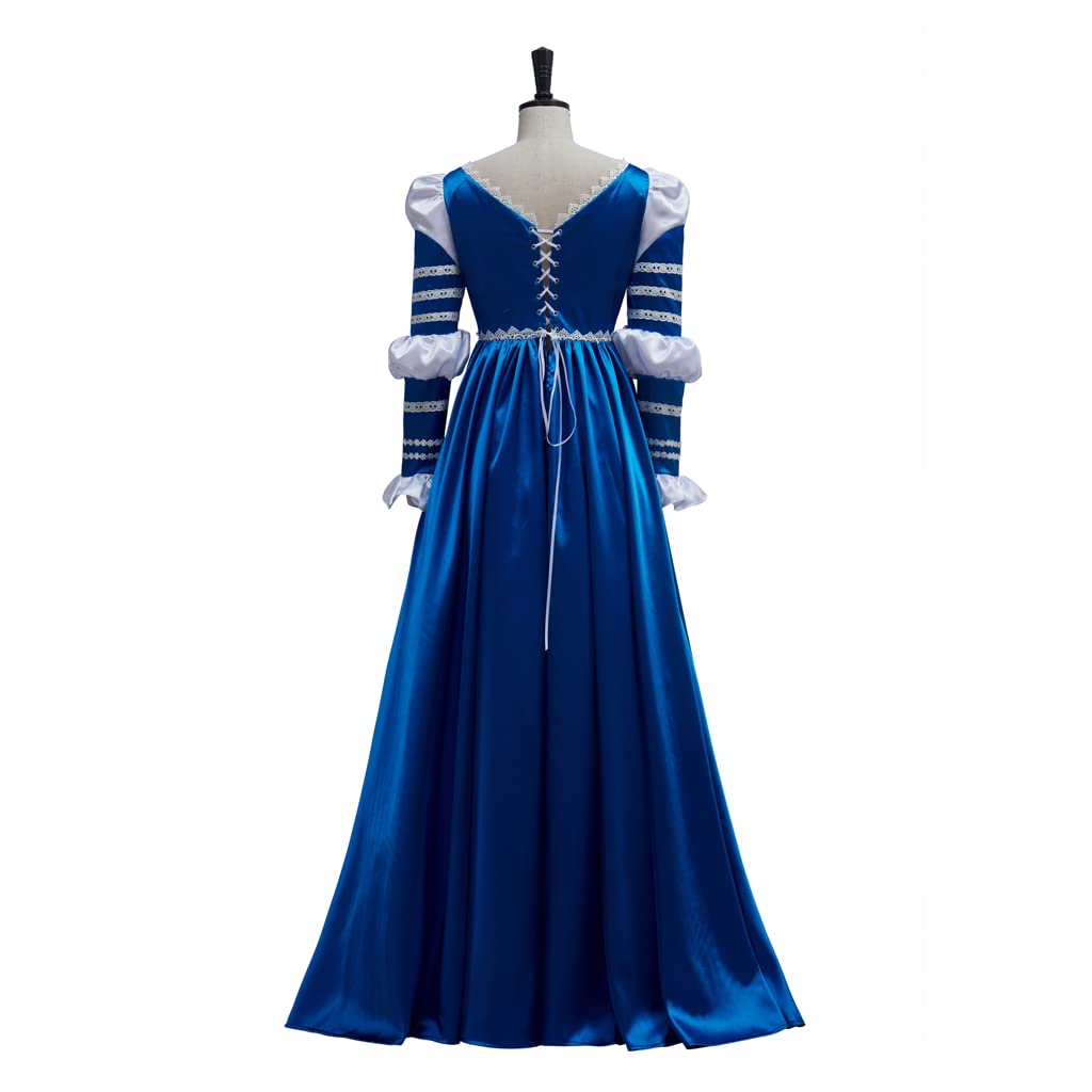 Women's Lucrezia Borgia Cosplay Dress Vintage Renaissance Blue Dress Historical Costume - Image 4