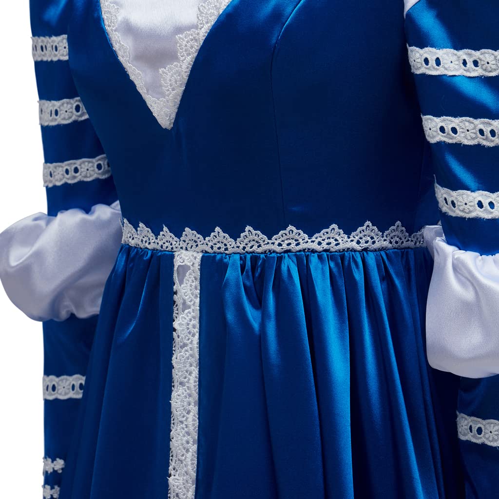 Women's Lucrezia Borgia Cosplay Dress Vintage Renaissance Blue Dress Historical Costume - Image 5