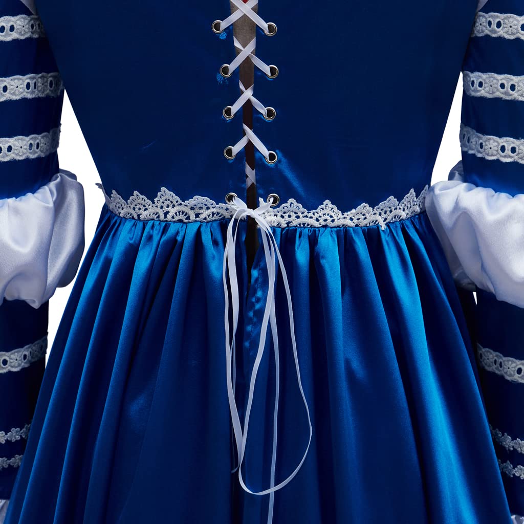 Women's Lucrezia Borgia Cosplay Dress Vintage Renaissance Blue Dress Historical Costume - Image 6