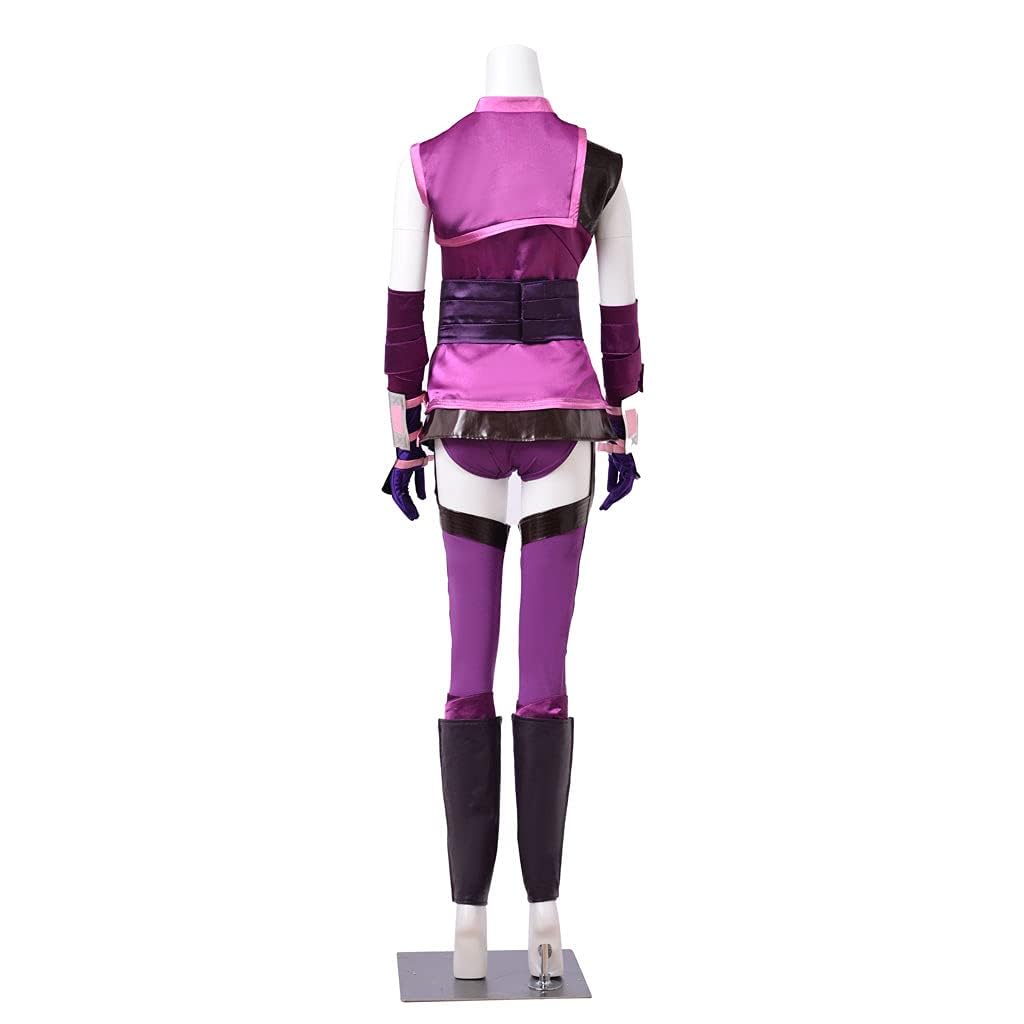 Women's Mileena Cosplay Costume Purple Dress Halloween Carnival Combat Suit - Image 4