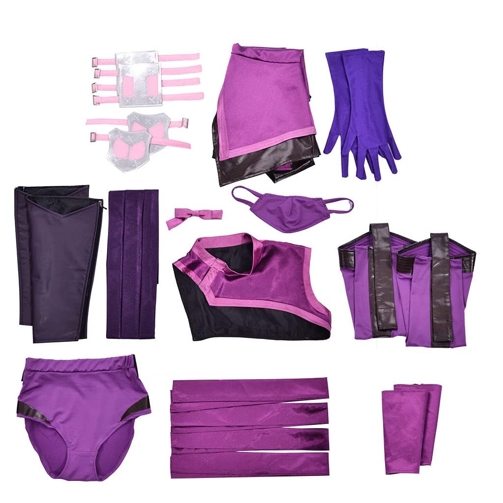 Women's Mileena Cosplay Costume Purple Dress Halloween Carnival Combat Suit - Image 6
